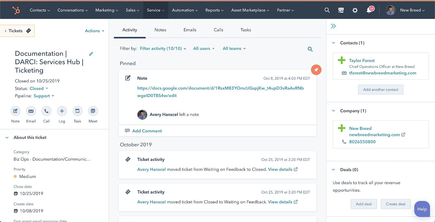 HubSpot Free Service Tools screenshot - 24 Best Customer Service Software for Small Business in 2024