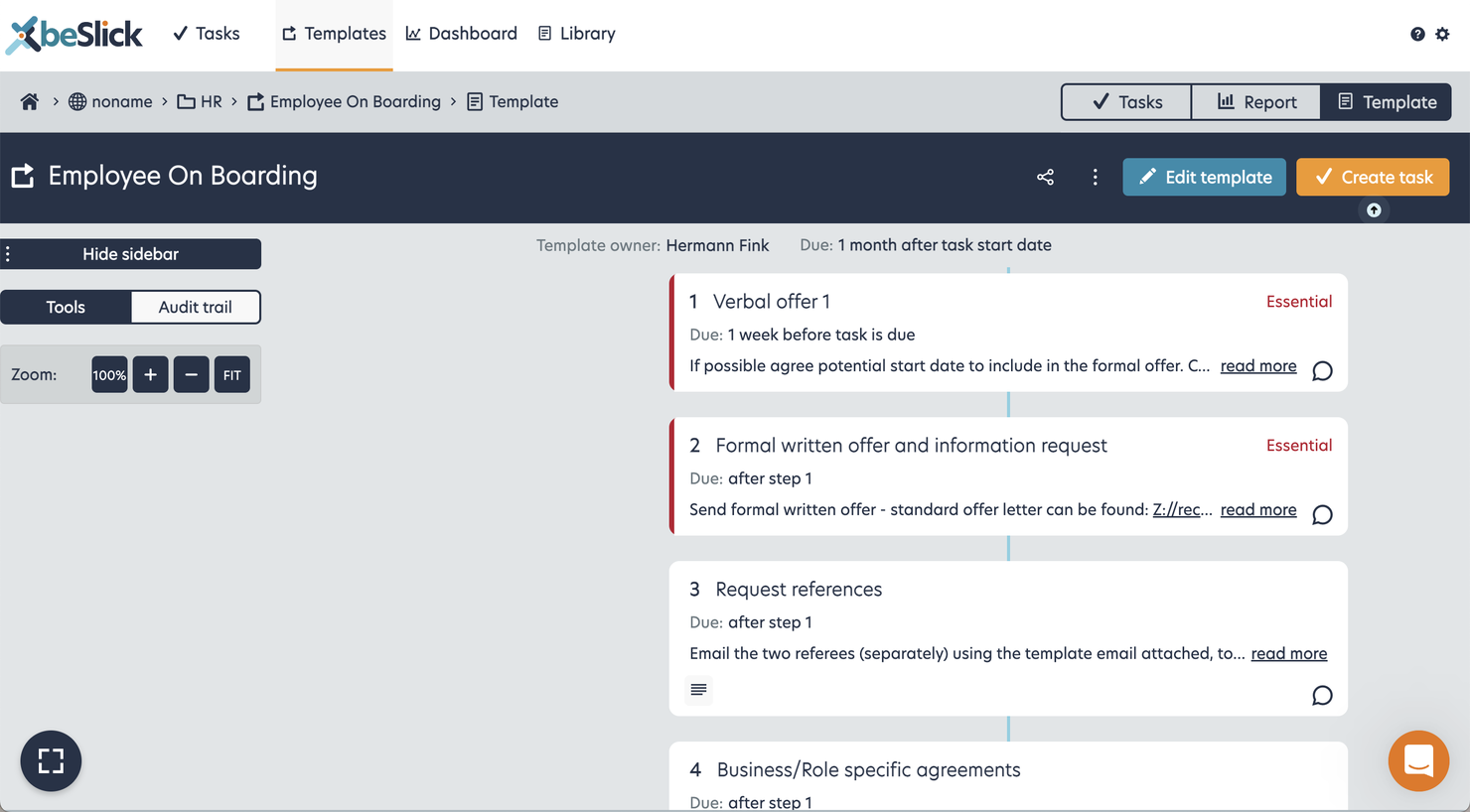 beSlick screenshot - Augmentez l’efficacité de votre équipe : les meilleur logiciels de gestion de flux de travail 2024