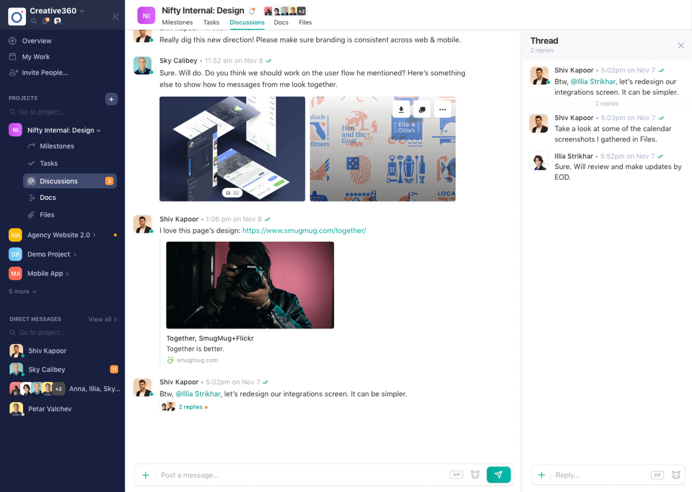 Nifty screenshot - 15 outils de collaboration en ligne pour accroître l’efficacité de votre projet
