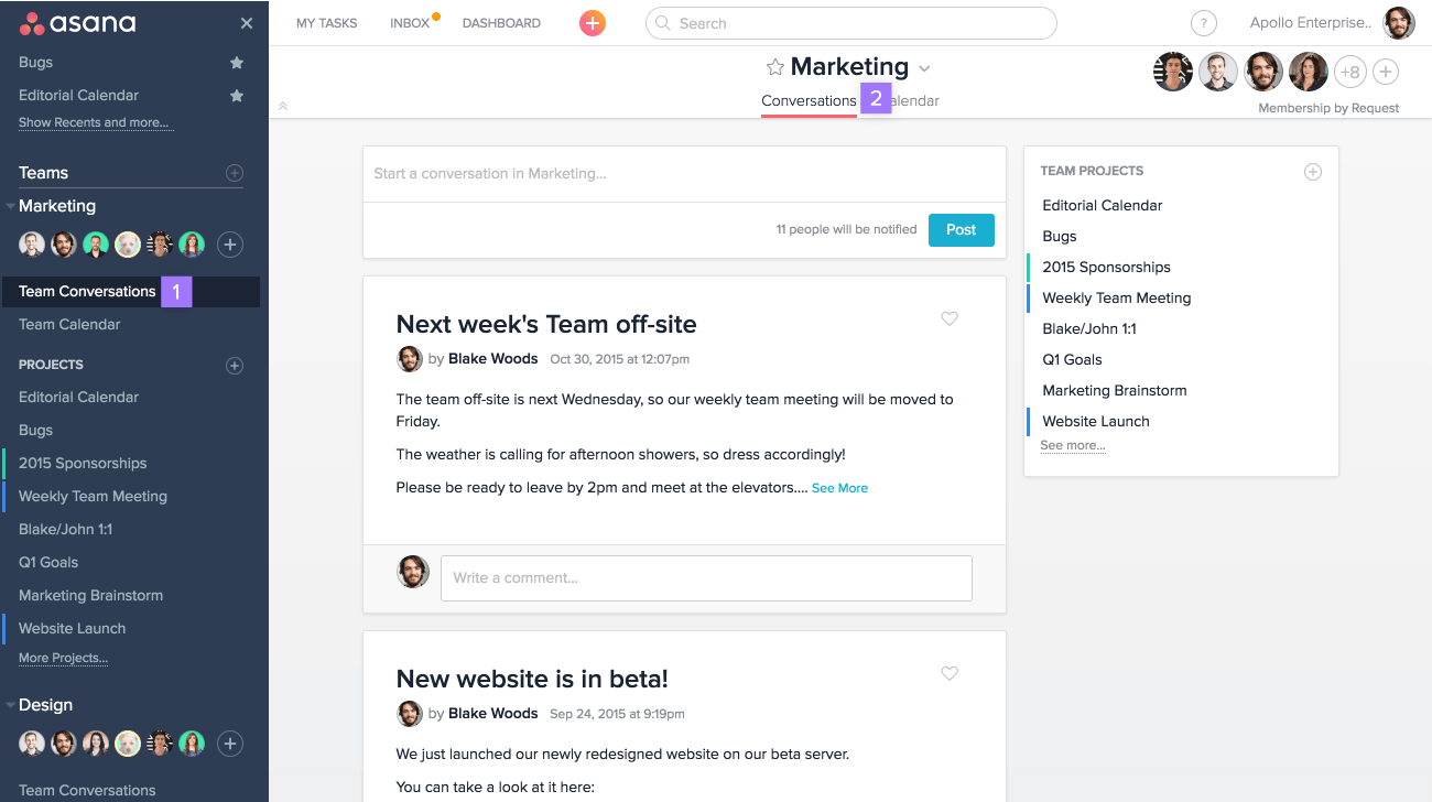 Asana screenshot - 10 Best Project Management Software For Small Business In 2024