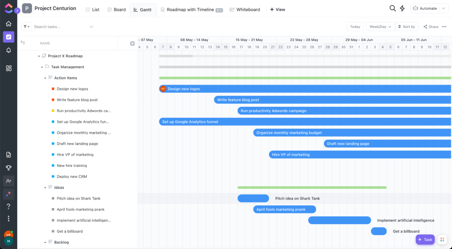 ClickUp screenshot - 10 Best Project Management Software For Startups In 2024