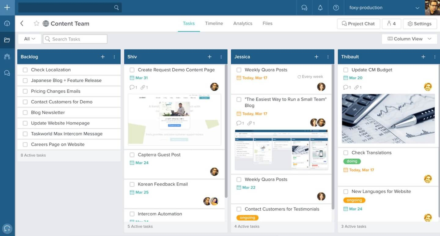 Taskworld screenshot - Améliorez votre flux de travail: Les 10 meilleurs outils Kanban de 2024 (alternatives à Trello)