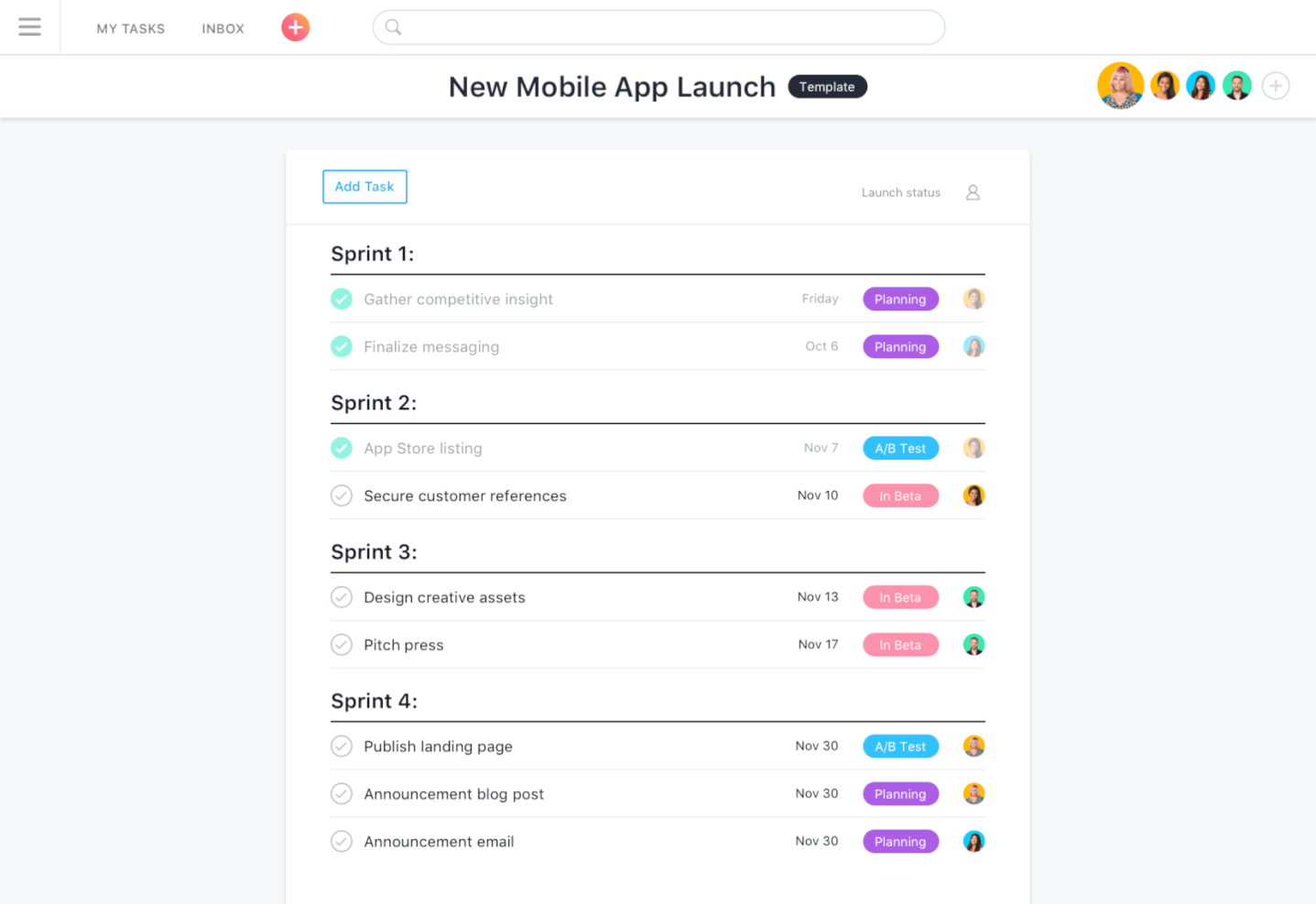 Asana screenshot - 10 Best Free Workflow Software For Small Teams In 2024