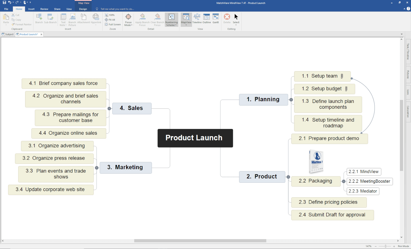 MindView screenshot - 20 Best Mind Mapping Software For Visual Collaboration In 2024