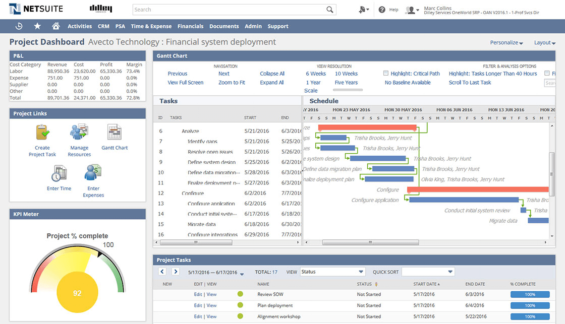 NetSuite screenshot - 10 Best Project Management Software With Invoicing For 2024