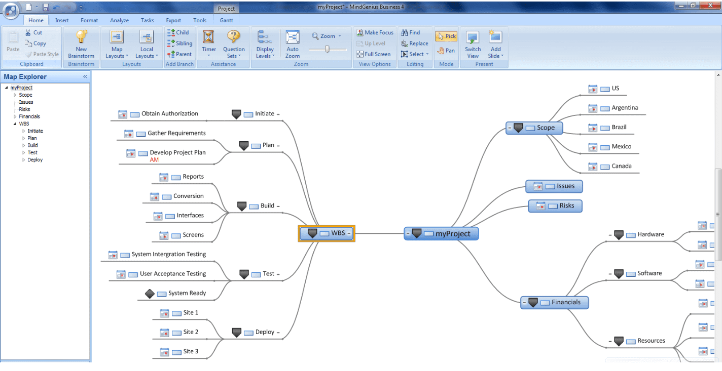 MindGenius screenshot - 20 Best Mind Mapping Software For Visual Collaboration In 2024