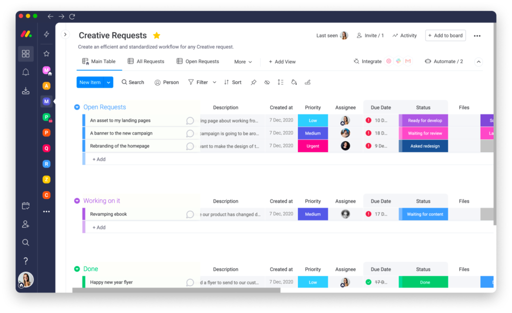 monday.com screenshot - 25 Best Project Management Software For Mac Reviewed For 2024