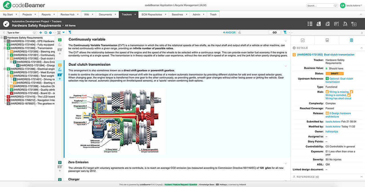 codebeamer screenshot - Les meilleurs outils de gestion des exigences techniques 2024