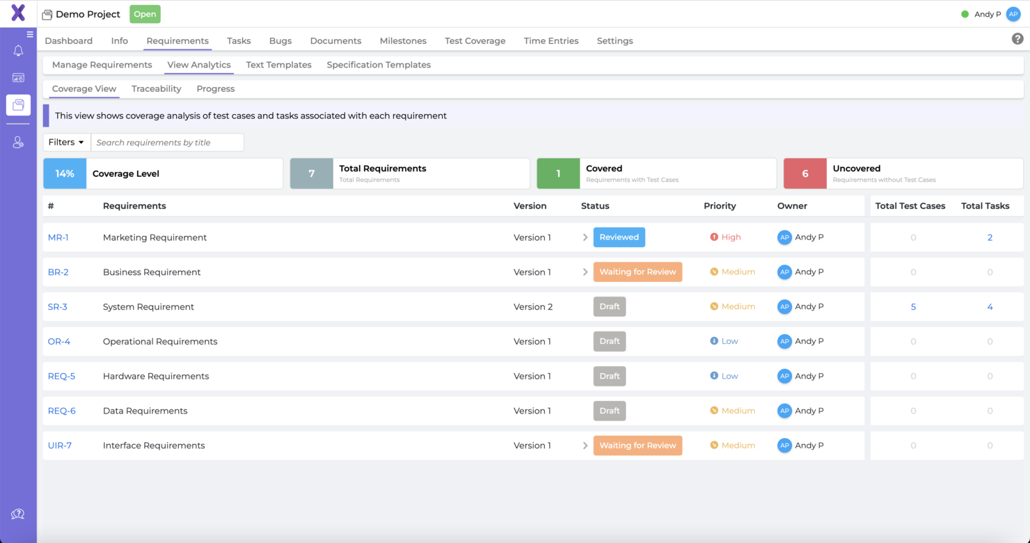 xebrio screenshot - Les meilleurs outils de gestion des exigences techniques 2024