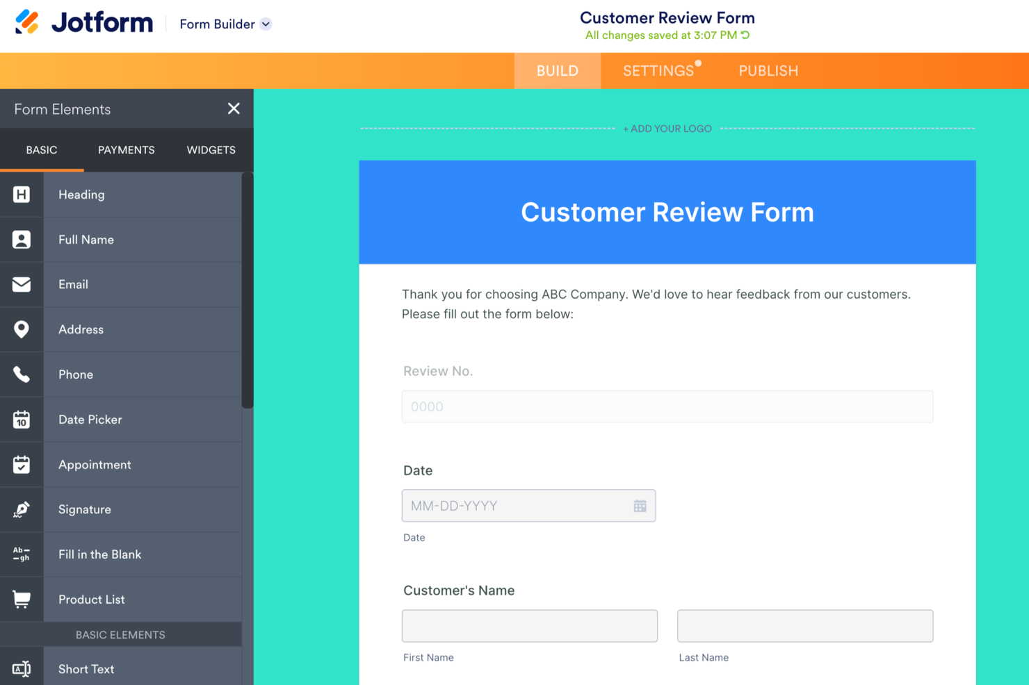 Jotform screenshot - 14 Best Customer Review Management Software of 2024