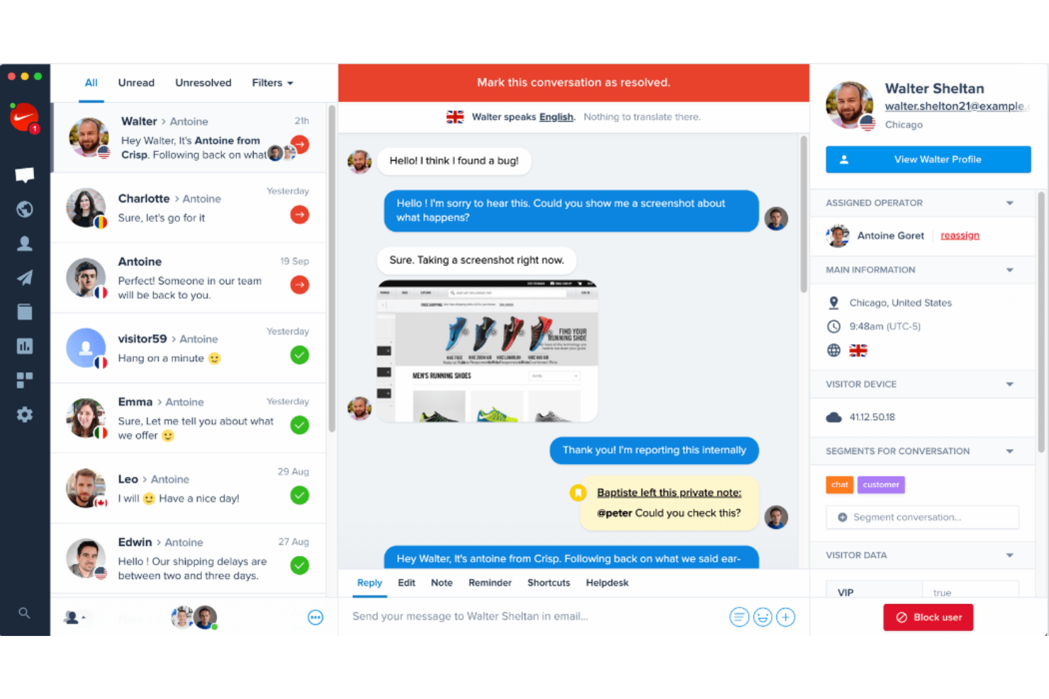 Crisp screenshot - 20 Best Customer Messaging Platforms for Teams in 2024