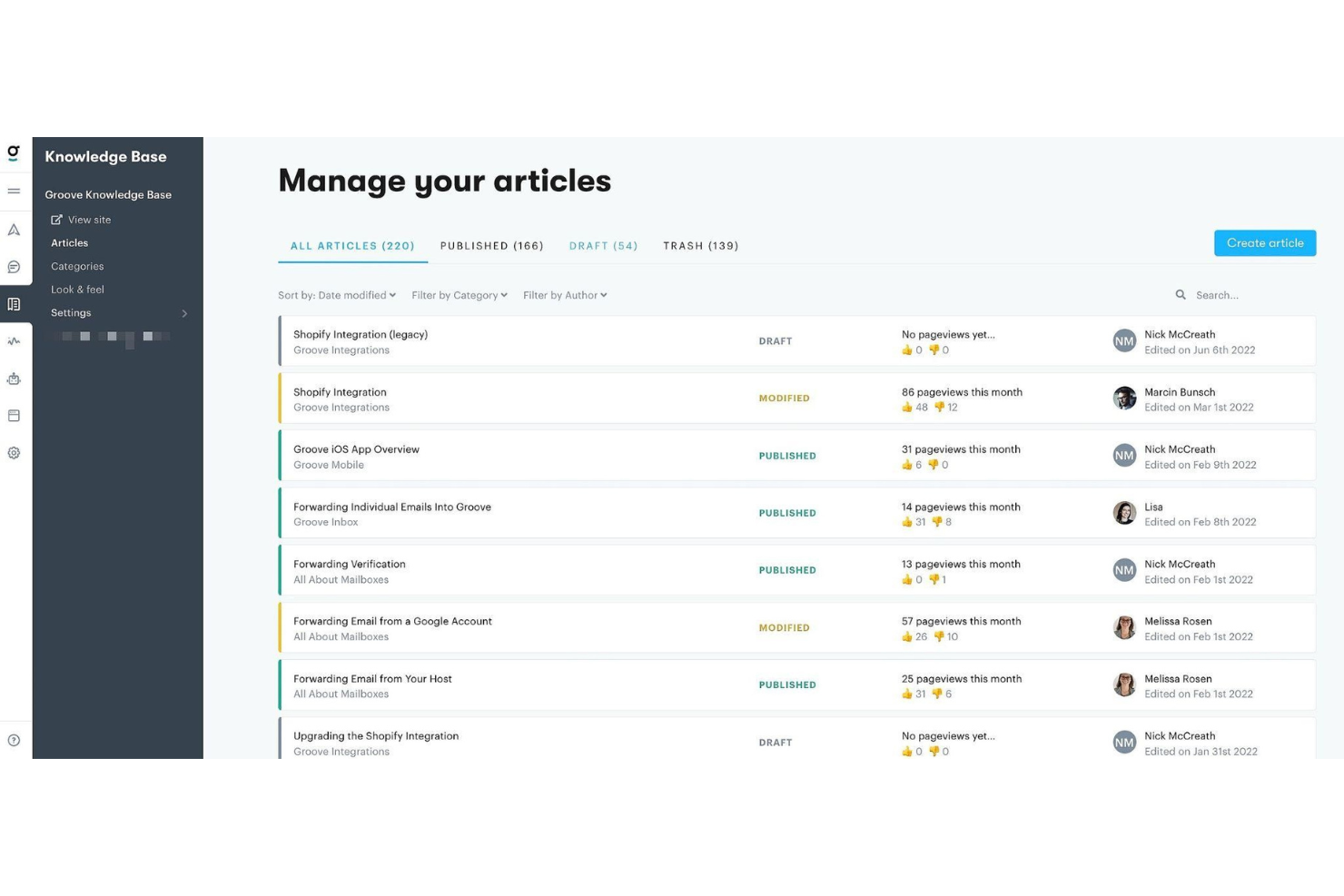 Groove screenshot - 10 Best Helpdesk Knowledge Bases of 2026: Compared