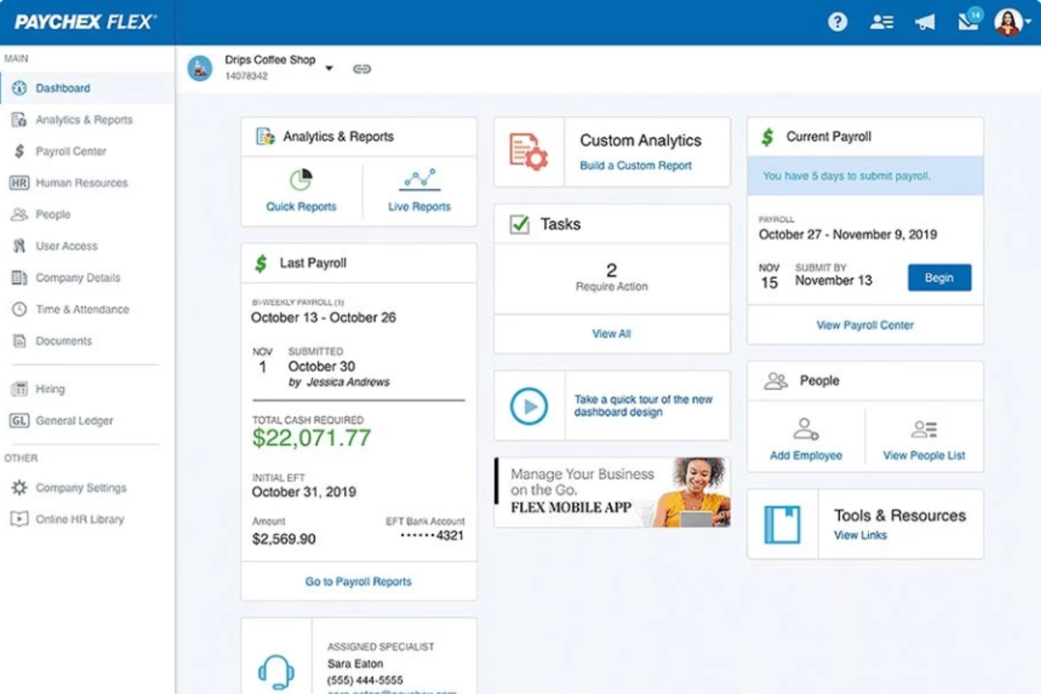 Paychex Flex screenshot - 10 Best HR Software for Small Business Reviewed for 2024
