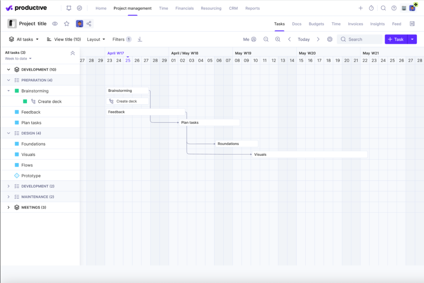 Productive screenshot - Planifiez vos projets : 15 meilleurs logiciels de planification de projet en 2024