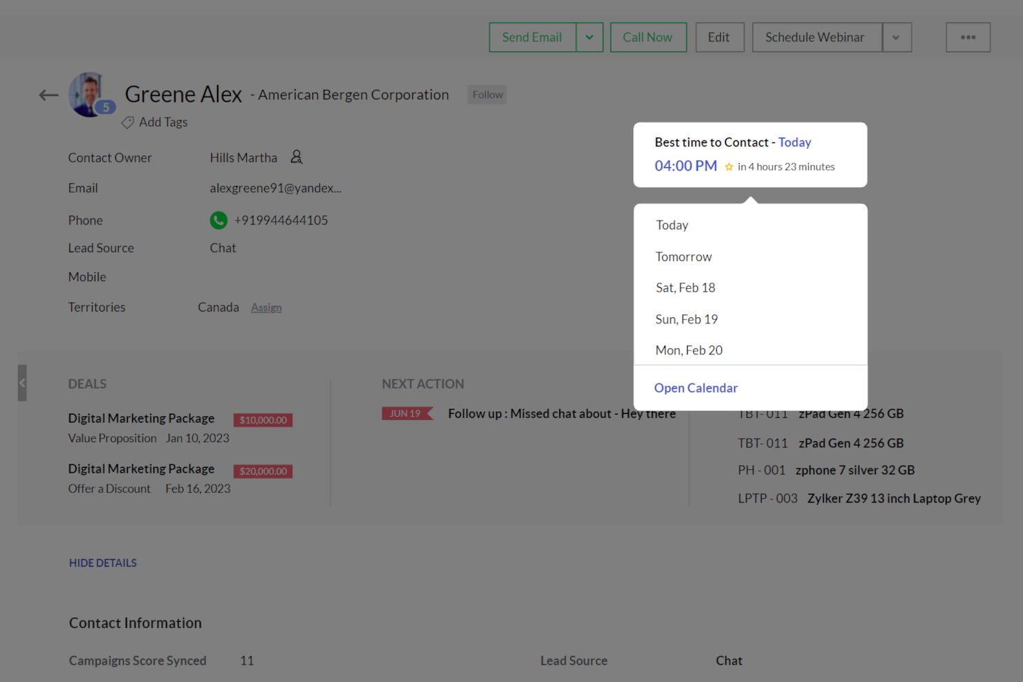 Zoho CRM screenshot - 22 Best CRM for Small Businesses in 2024