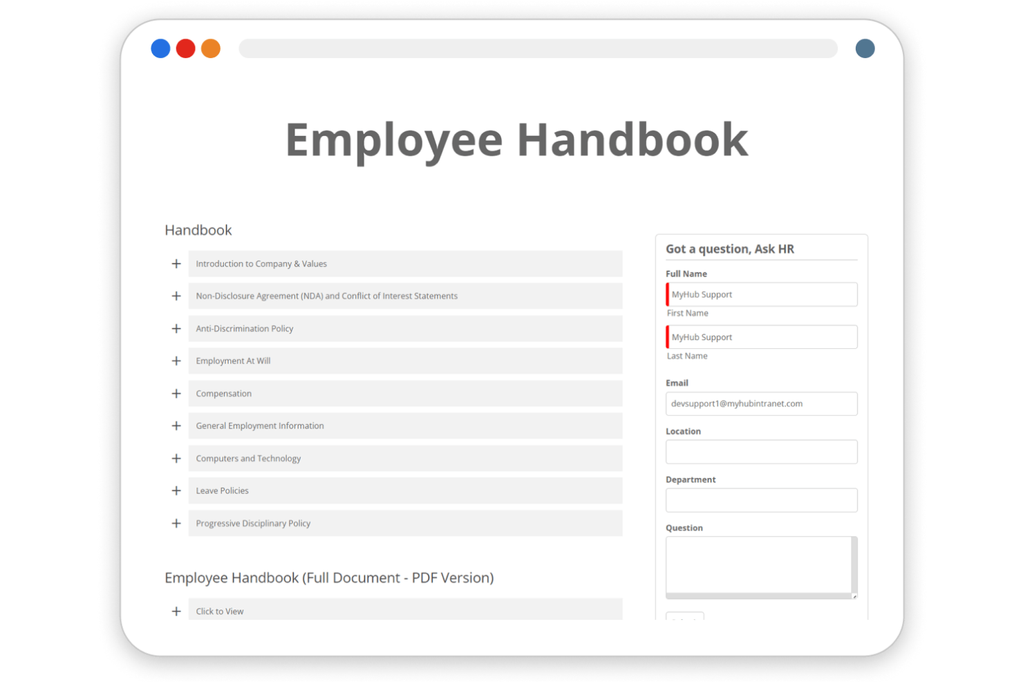 MyHub screenshot - 20 Best Employee Handbook Software Of 2024