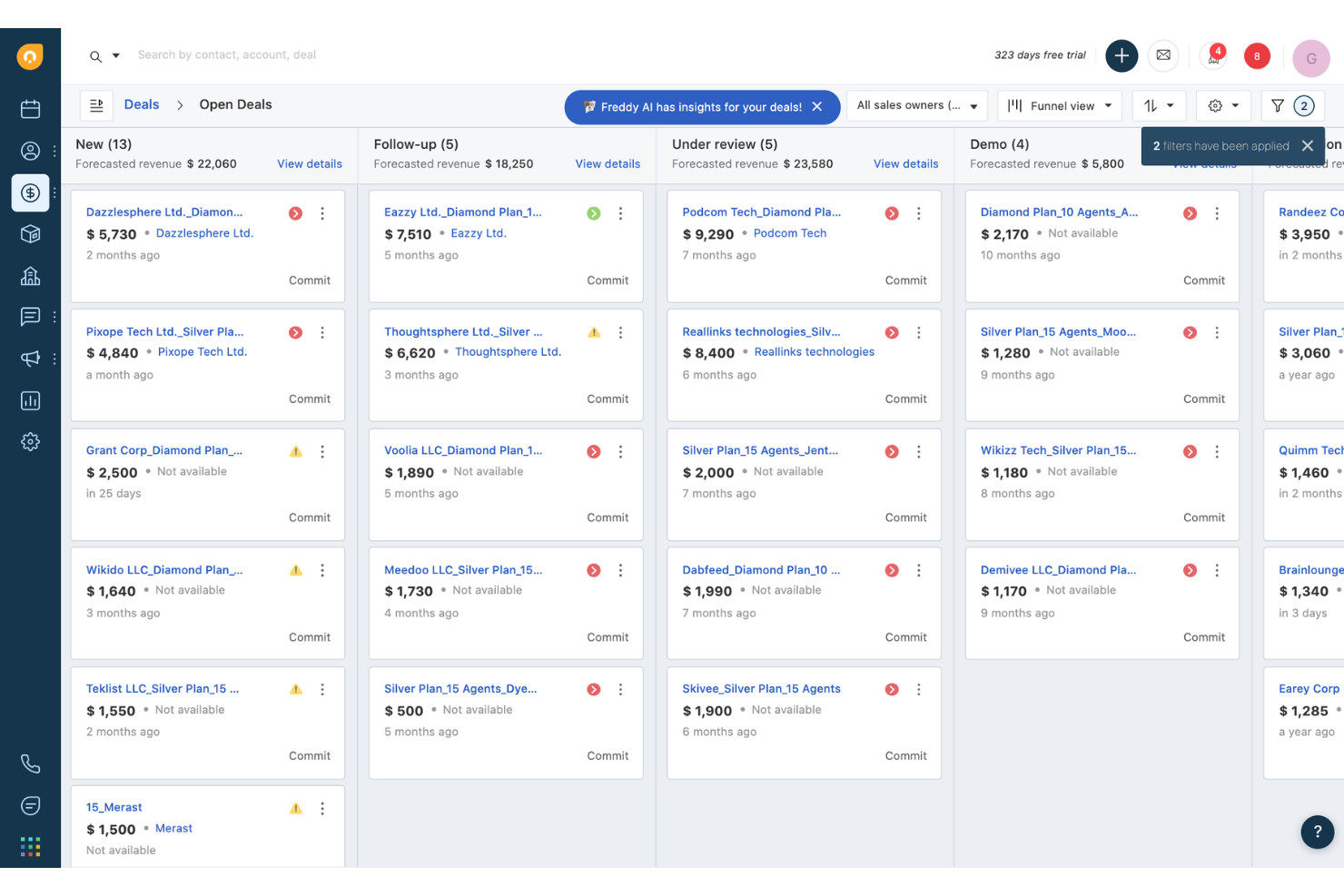 Freshsales screenshot - 20 Best Ecommerce CRMs Reviewed for 2024