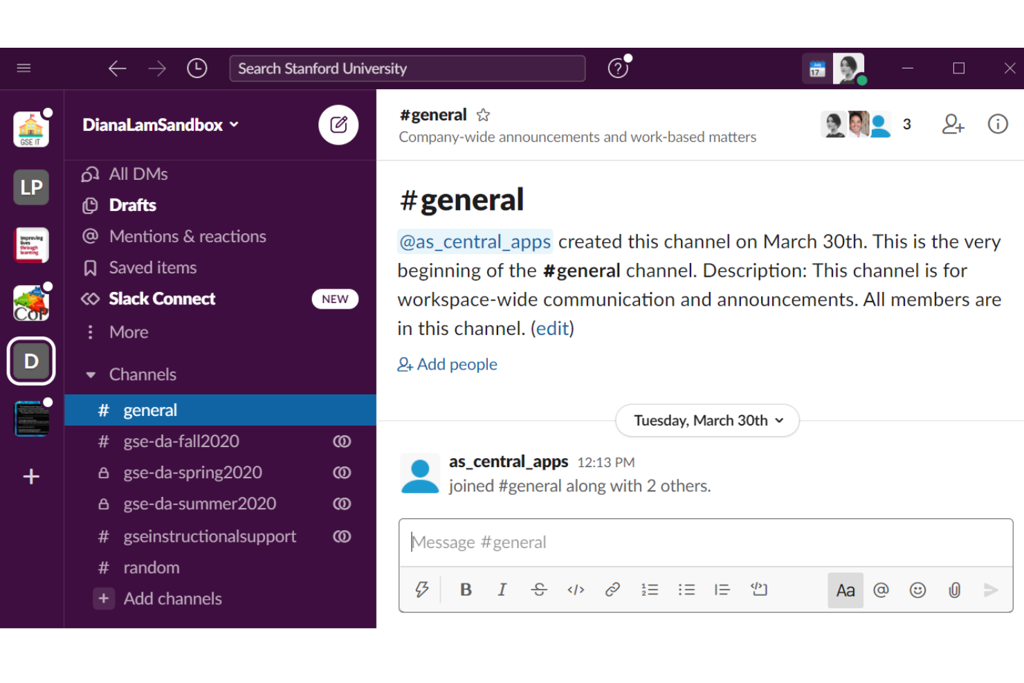 Slack screenshot - 15 outils de collaboration en ligne pour accroître l’efficacité de votre projet