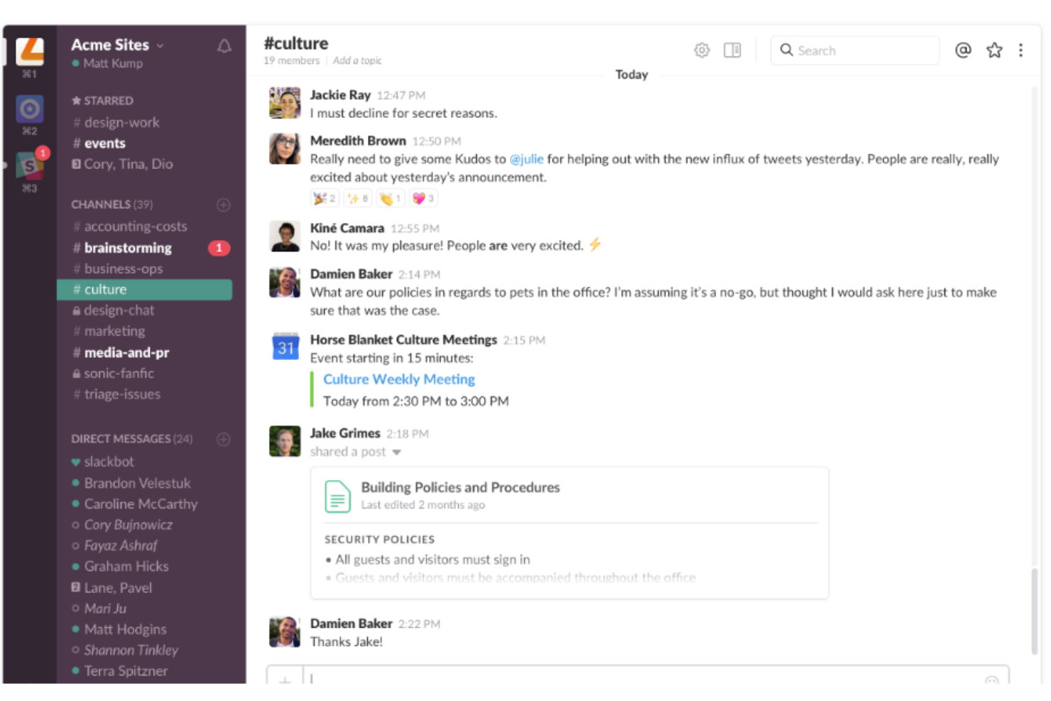 Slack screenshot - 10 Meilleurs Outils de Communication Pour des Conversations d’équipe Plus Engagées et Plus Efficaces
