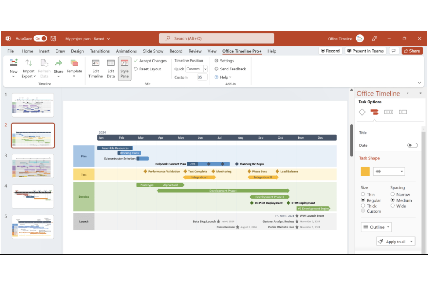 Office Timeline screenshot - 10 Best Project Timeline Management Software To Stay On Track In 2024