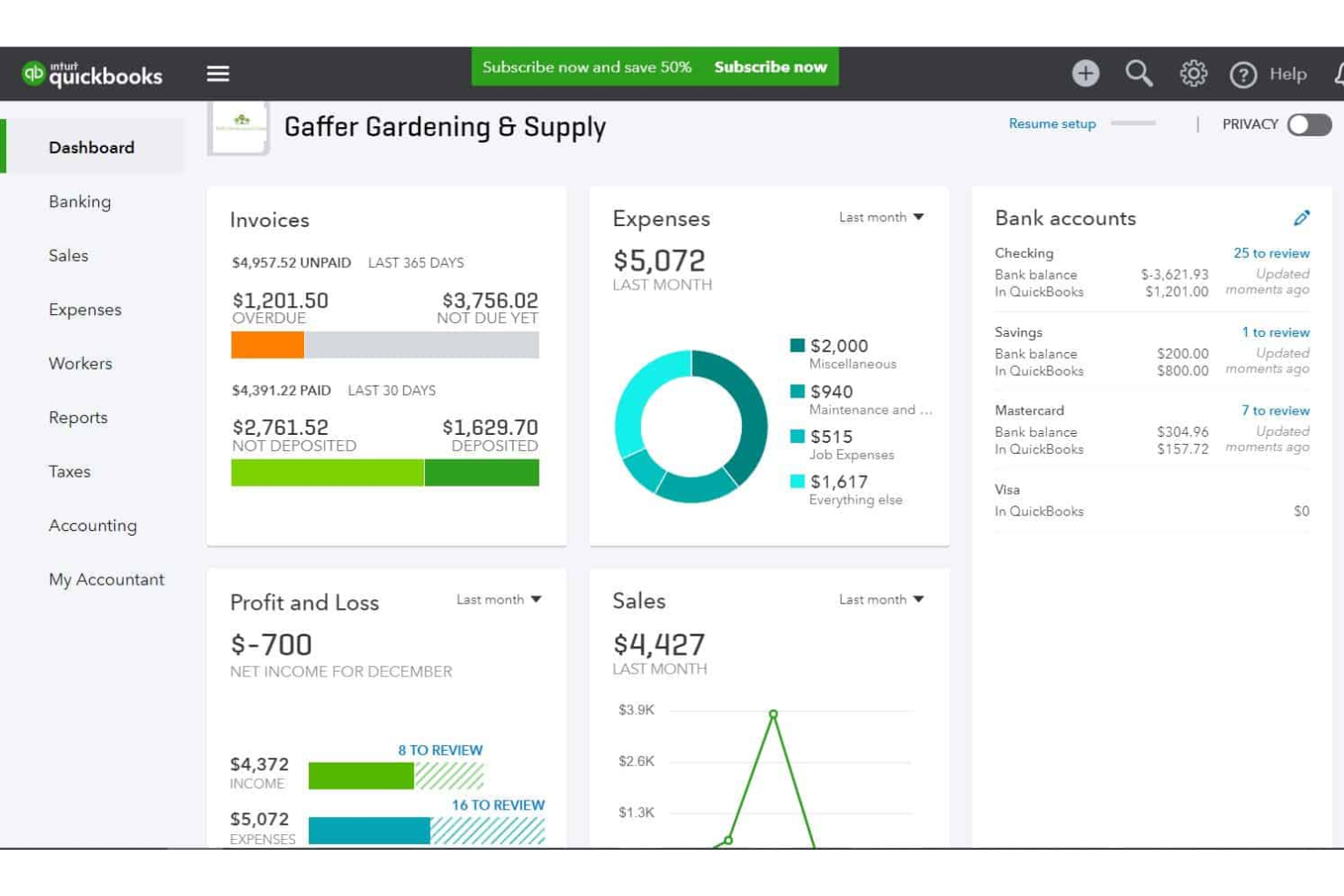 QuickBooks Online screenshot - 39 Best Reporting Tools For Better Project Visibility In 2024