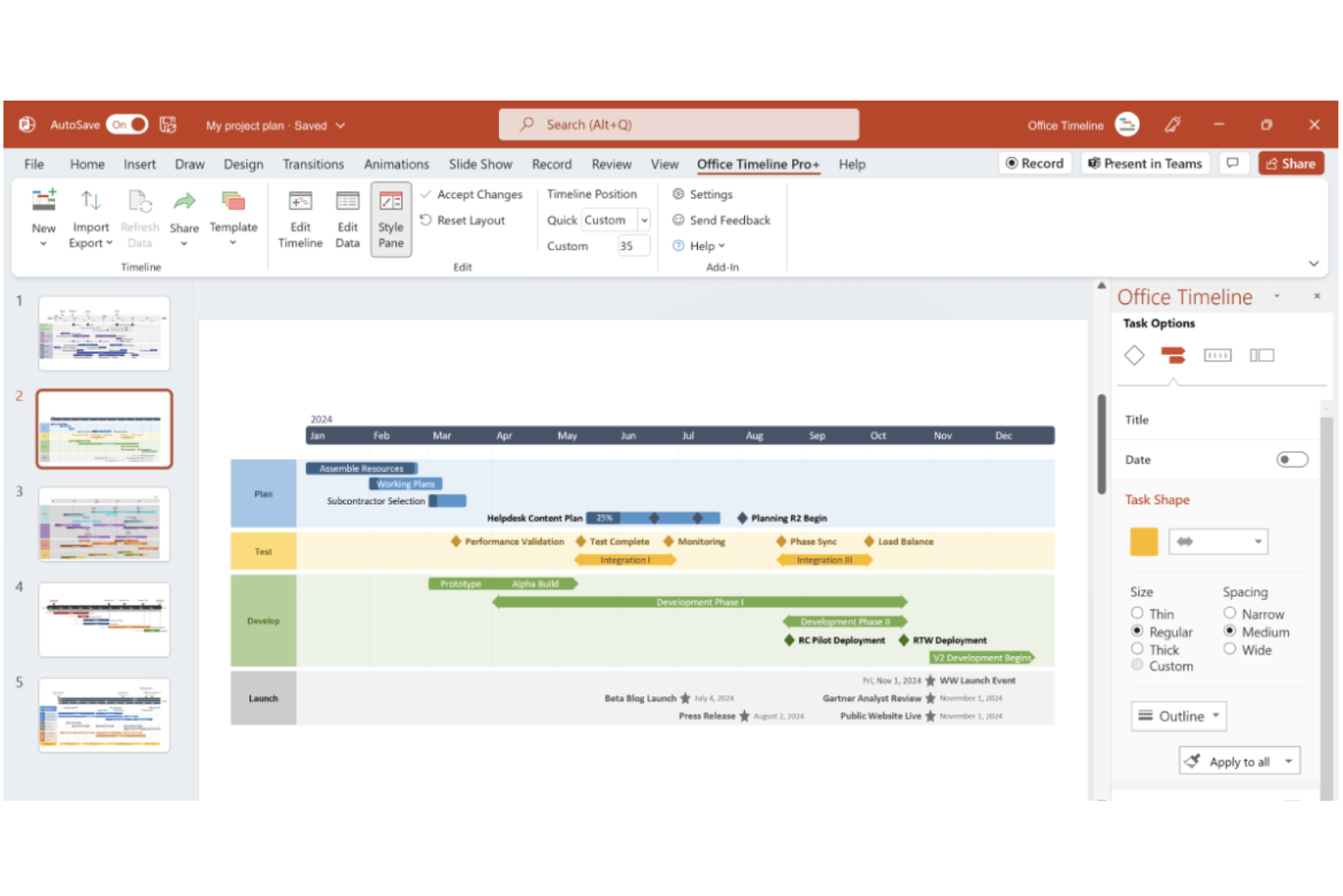 Office Timeline screenshot - 10 Best Visual Project Management Software Reviewed For 2024