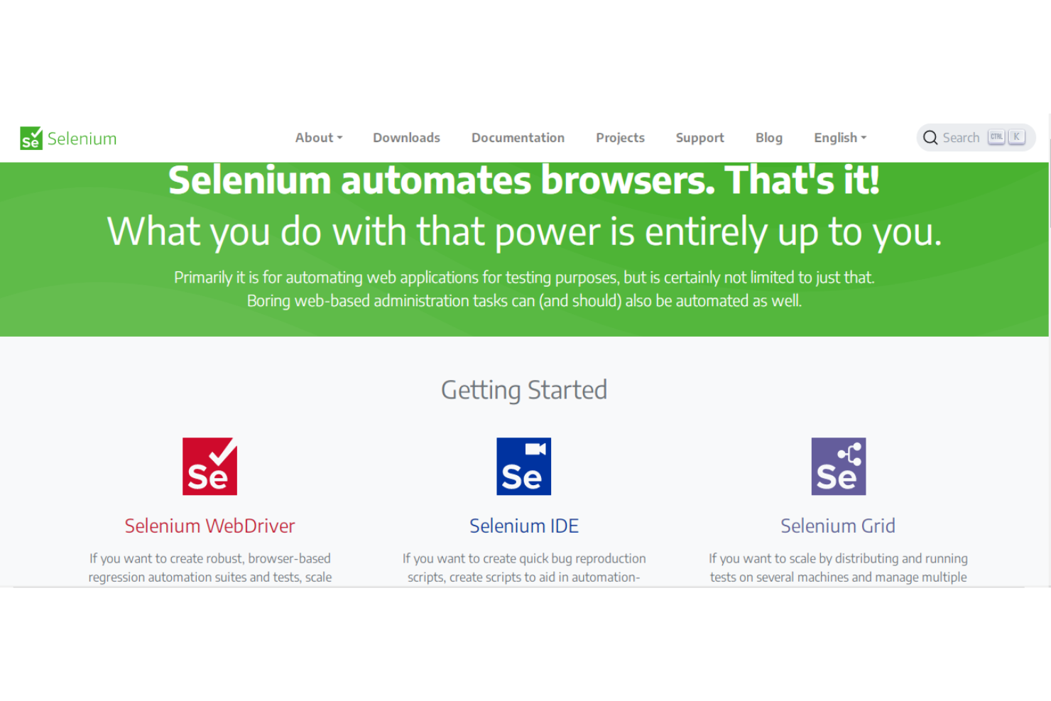 Selenium screenshot - 20 Best SaaS Testing Tools To Verify & Validate SaaS Applications In 2024