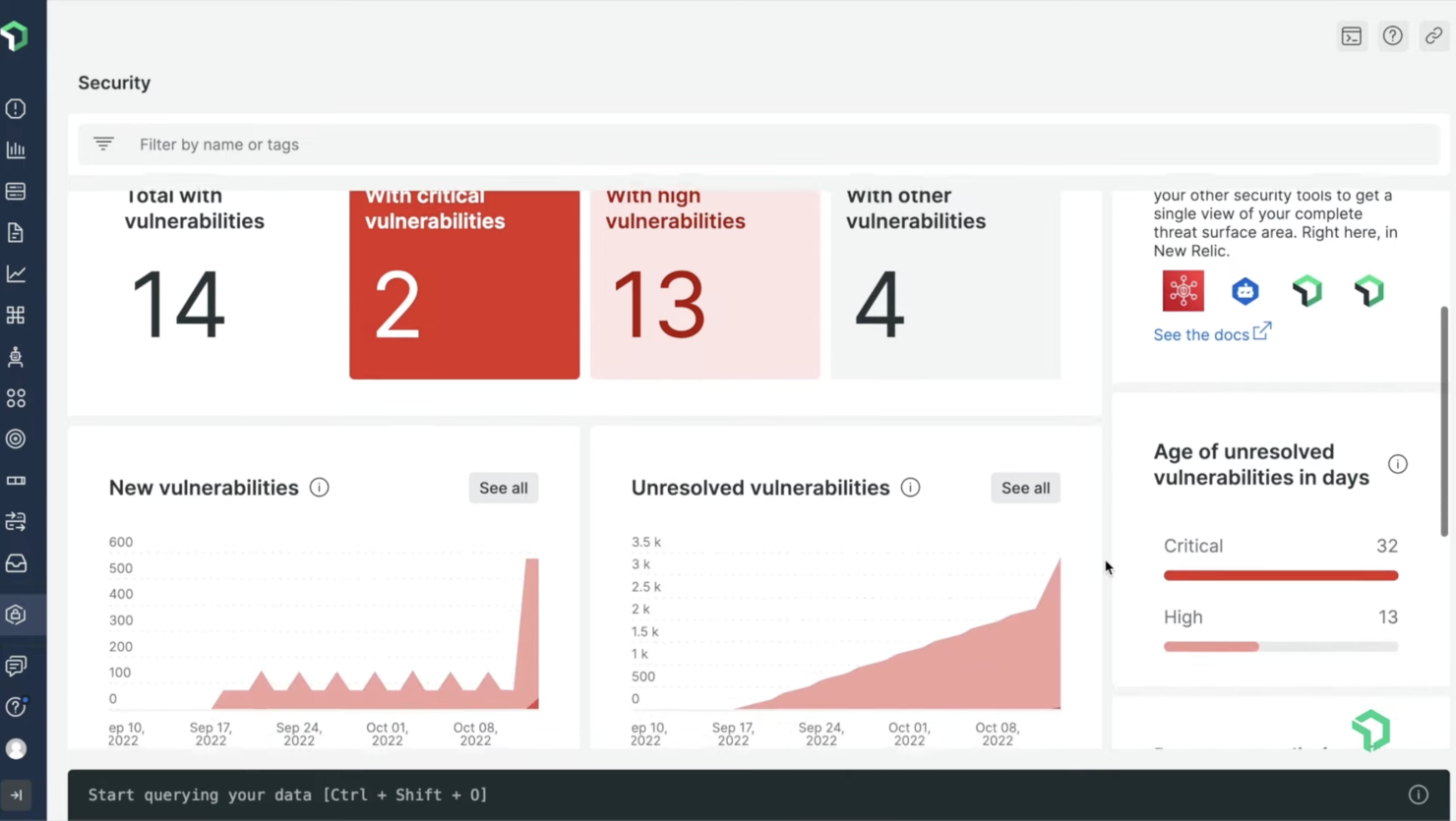 New Relic screenshot - The 14 Best Vulnerability Management Tools In 2024