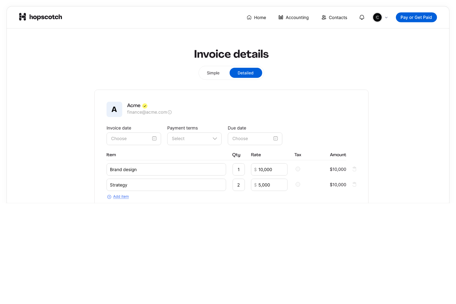 Hopscotch screenshot - 9 Best Invoicing Tools For Digital Agencies Reviewed For 2024