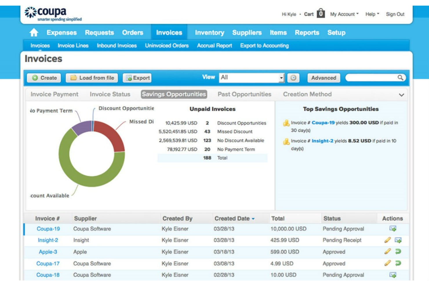 Coupa screenshot - 17 Best Supplier Relationship Management Software In 2024