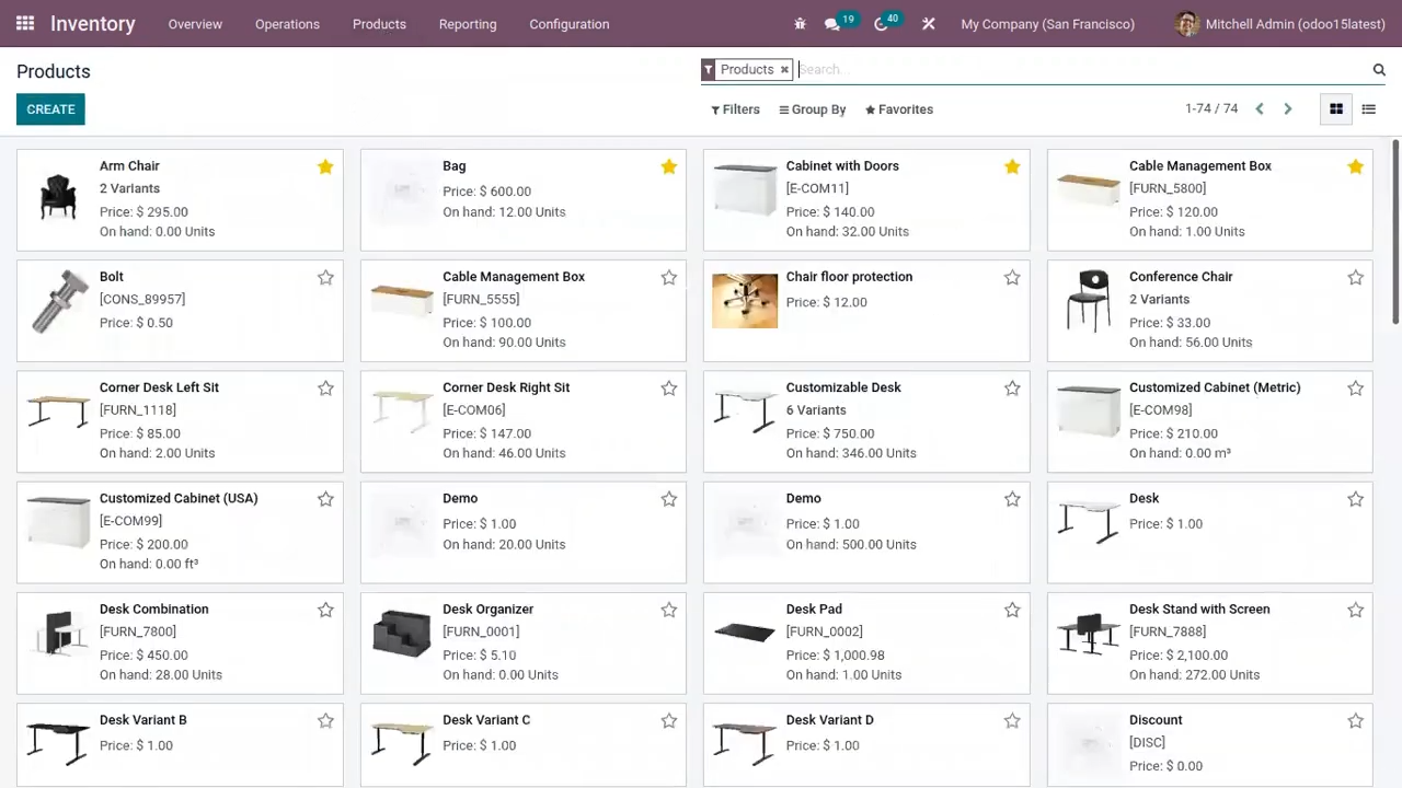 Odoo Inventory screenshot - 25 Best Simple Inventory Management Software Reviewed for 2024