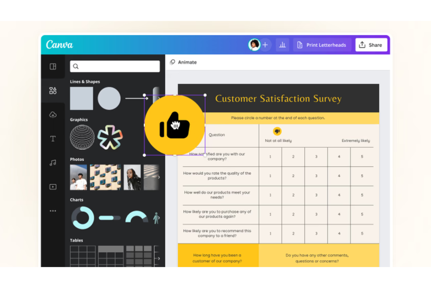 Canva screenshot - 18 Best Free Survey Tools of 2024 for Collecting Feedback