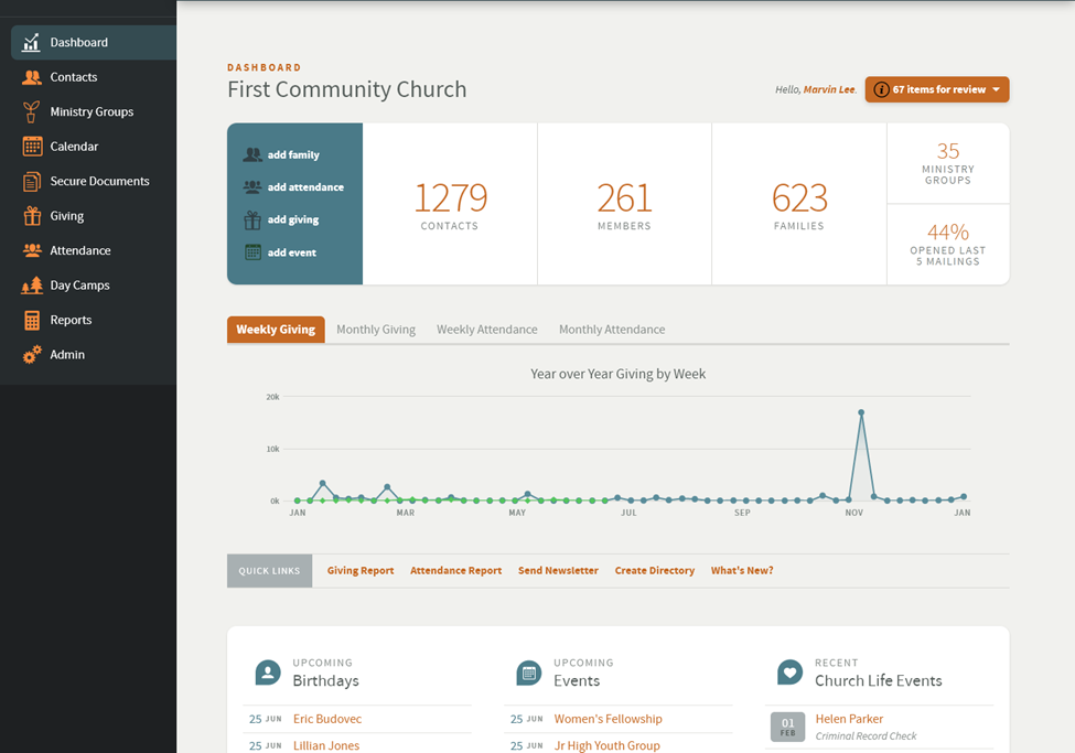 Sunergo screenshot - 15 Best Church Attendance Software Picks For 2024
