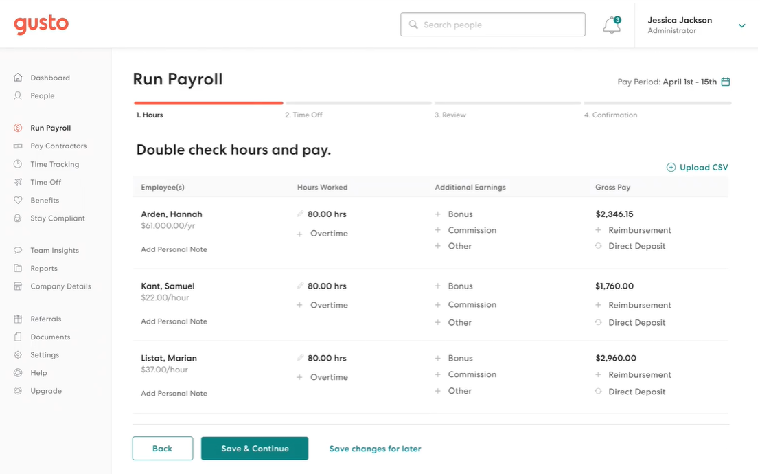 Gusto screenshot - 15 Best Cheap Payroll Services Reviewed For 2024