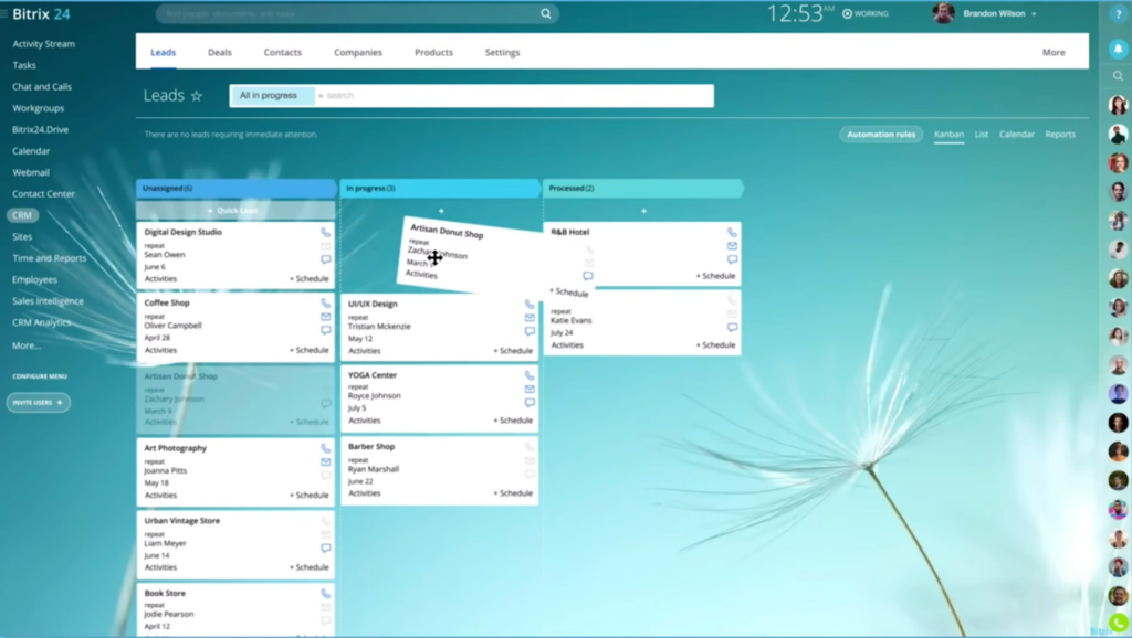 Bitrix24 screenshot - 19 Best Free Lead Management Software For 2024