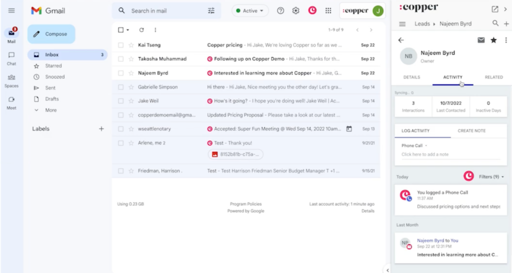 Copper screenshot - 19 Best CRM For Small Business Reviewed For 2024