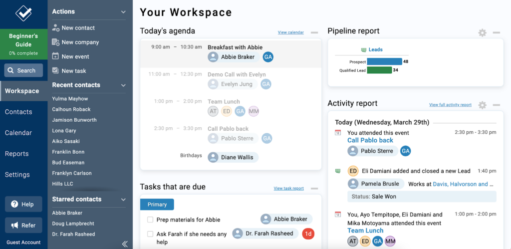 Less Annoying CRM screenshot - 19 Best CRM For Small Business Reviewed For 2024