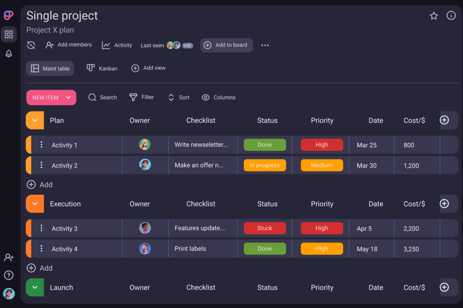 Plaky screenshot - 25 Best Project Management Tools For Remote Teams In 2024