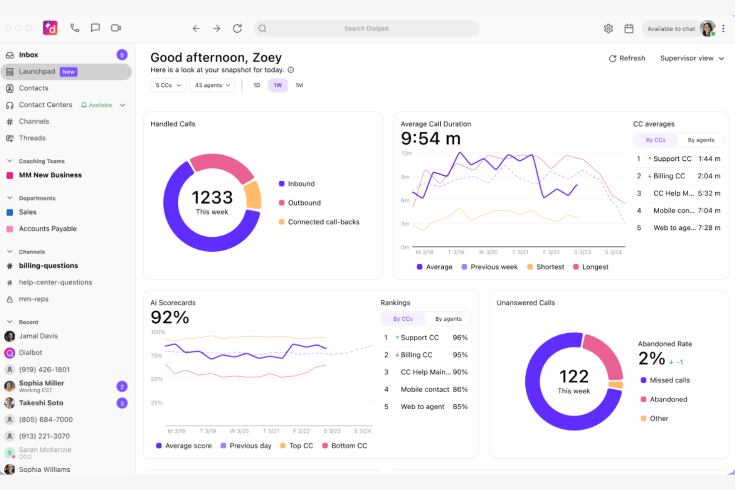 Dialpad screenshot - 10 Best Aircall Alternatives for Support Teams in 2026