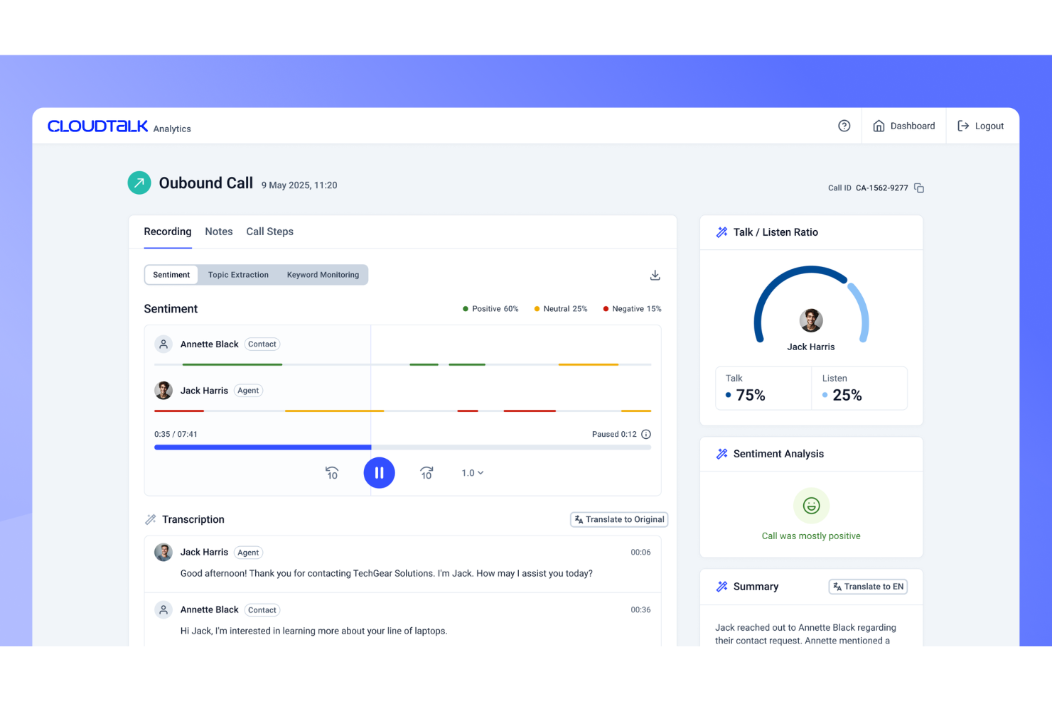 CloudTalk screenshot - 10 Best Kixie Alternatives for Sales Dialing in 2026