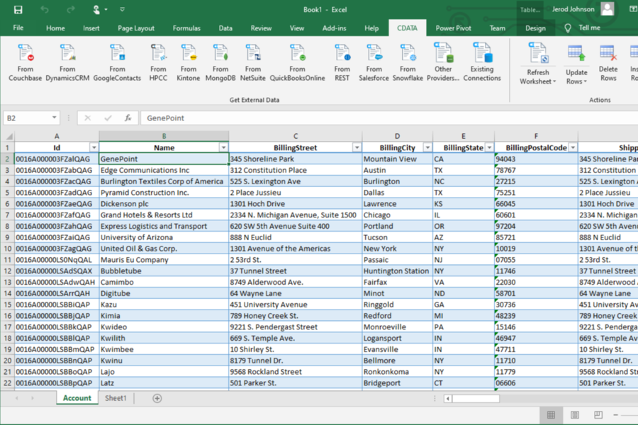 CData Excel Add-Ins