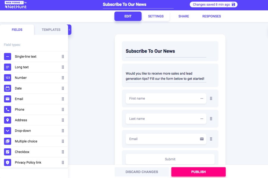Web Forms by NetHunt